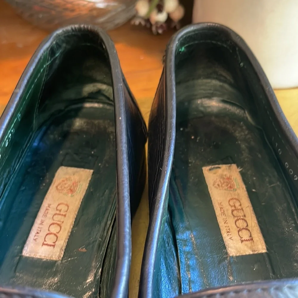 Gucci Black Leather Tassel Loafers